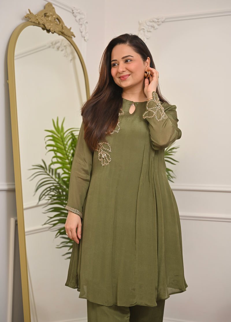 Olive Muse Chinnon Handwork Festive Co-ord