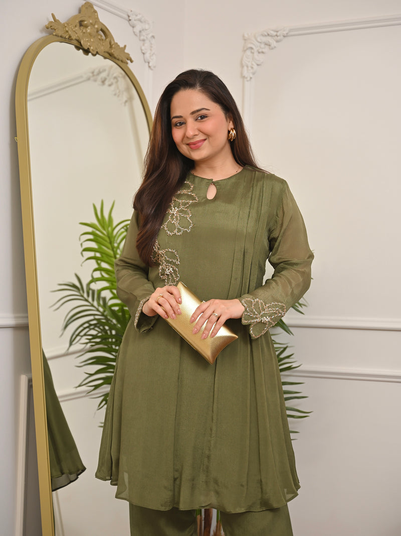 Olive Muse Chinnon Handwork Festive Co-ord