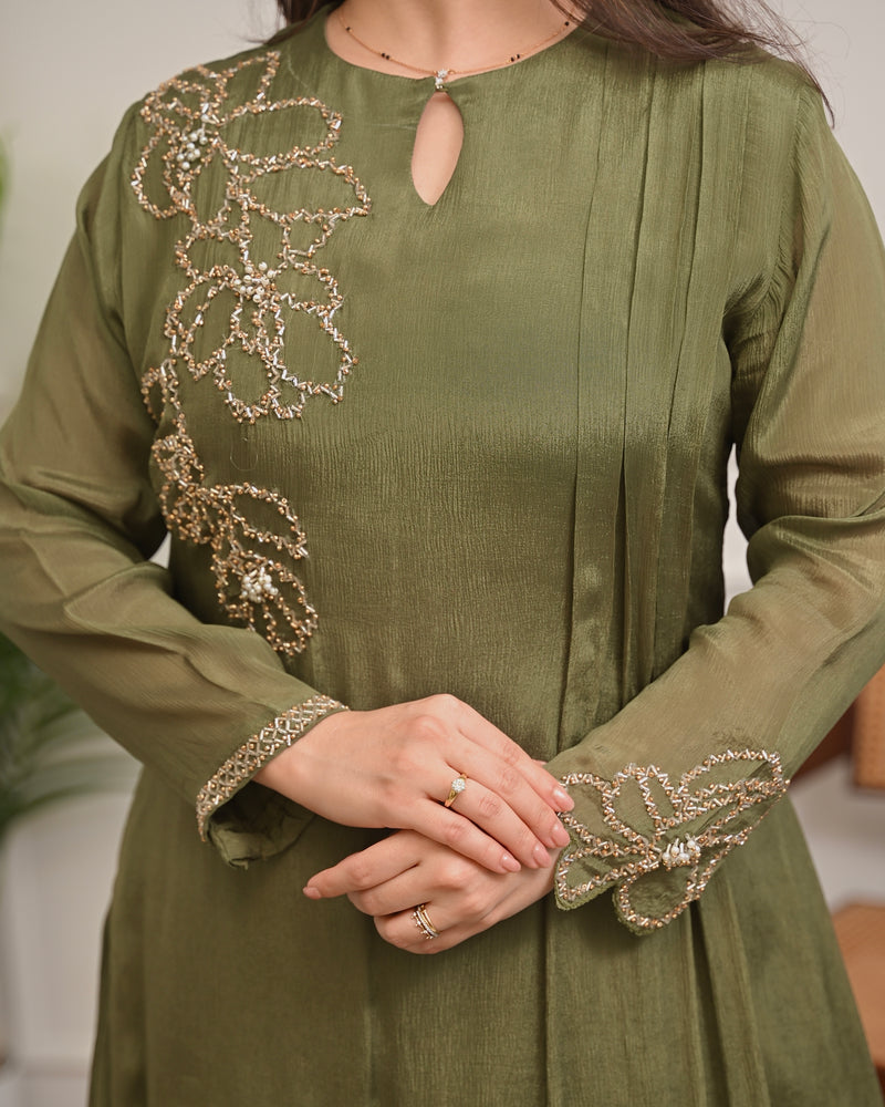 Olive Muse Chinnon Handwork Festive Co-ord