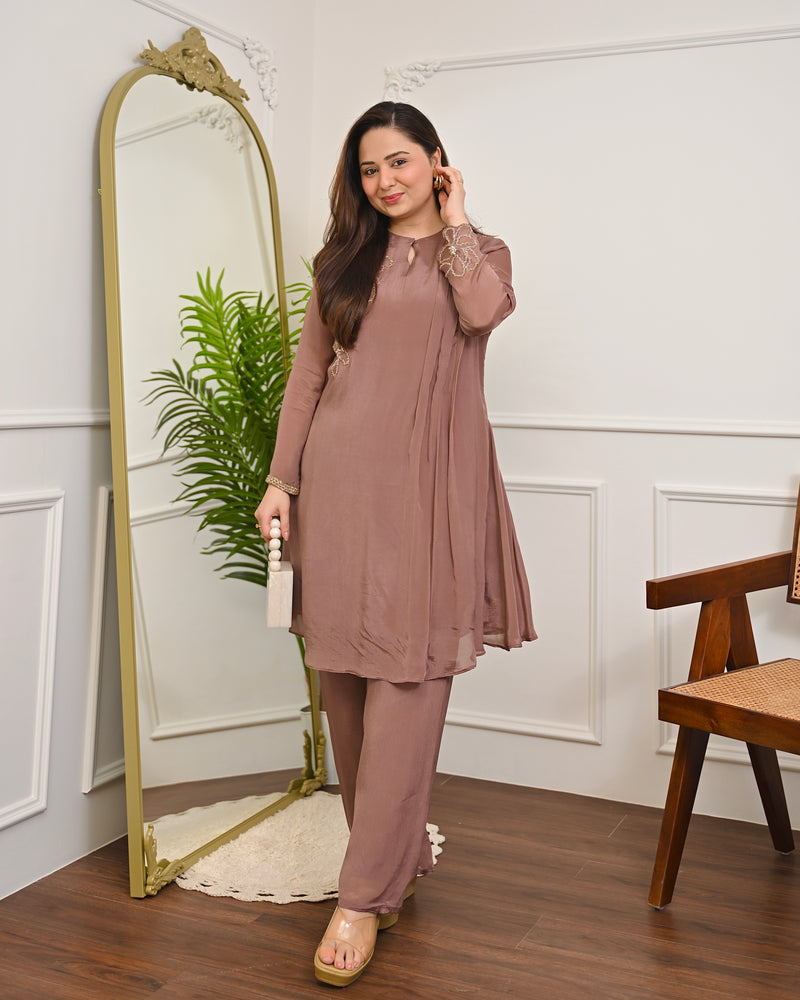 Mocha Mist Chinnon Handwork Festive Co-ord