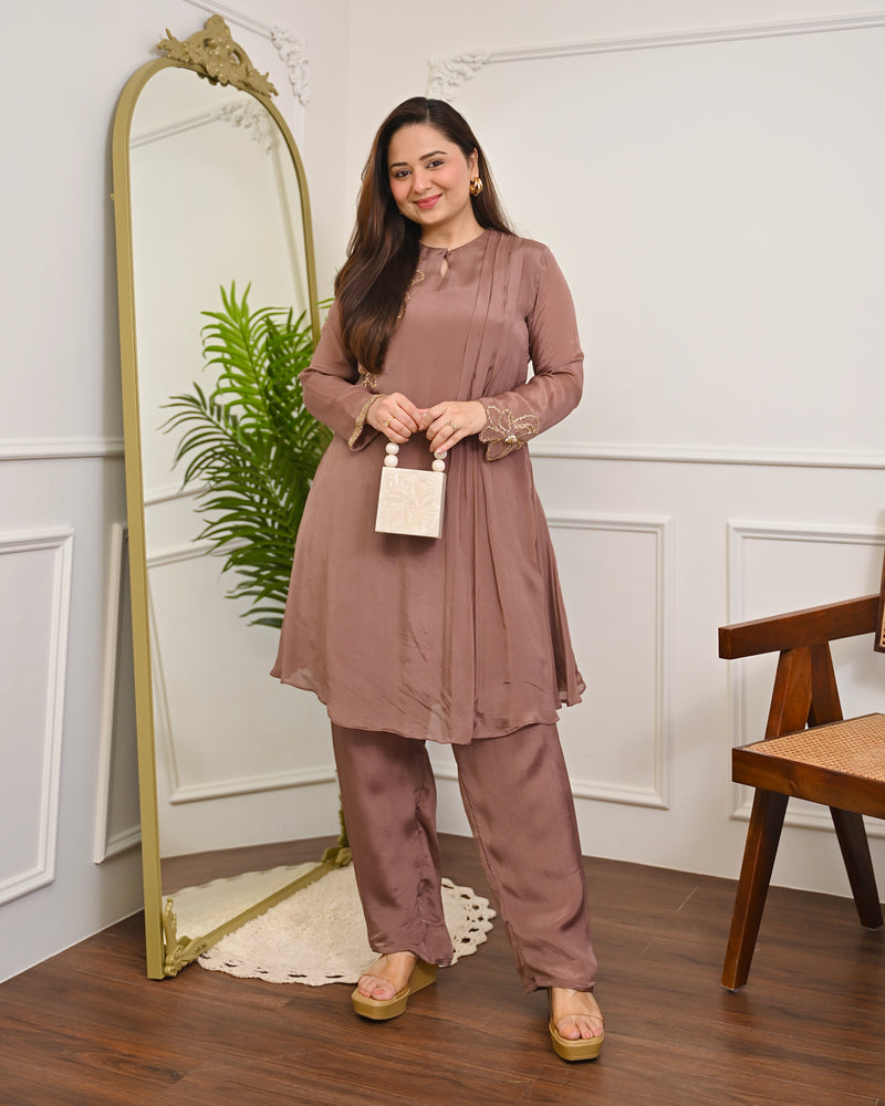 Mocha Mist Chinnon Handwork Festive Co-ord