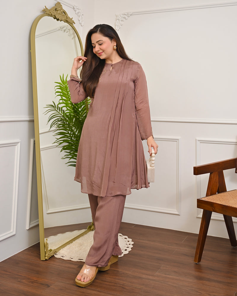 Mocha Mist Chinnon Handwork Festive Co-ord