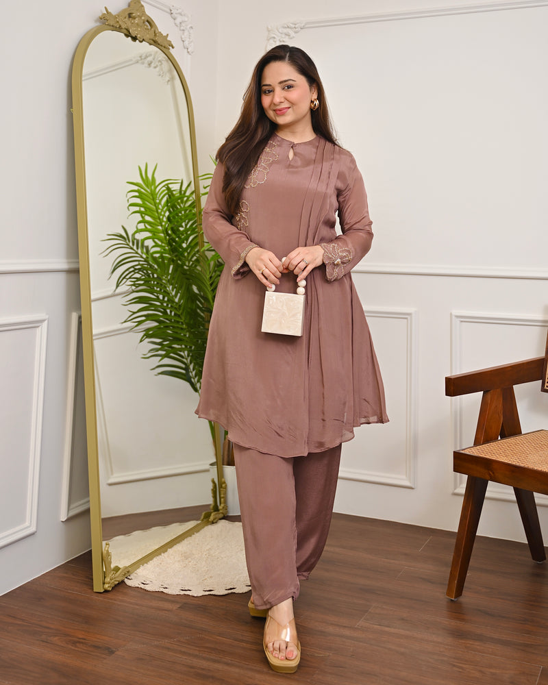 Mocha Mist Chinnon Handwork Festive Co-ord