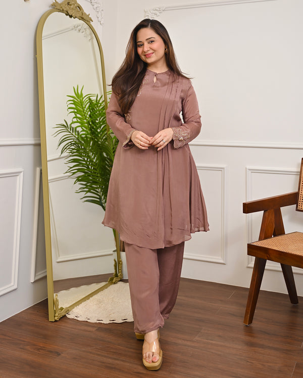 Mocha Mist Chinnon Handwork Festive Co-ord