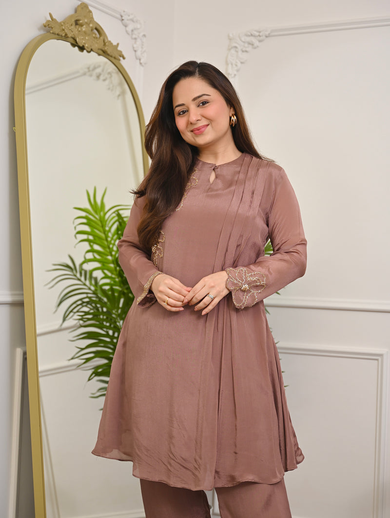 Mocha Mist Chinnon Handwork Festive Co-ord