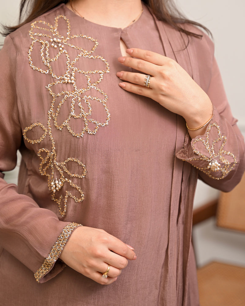 Mocha Mist Chinnon Handwork Festive Co-ord