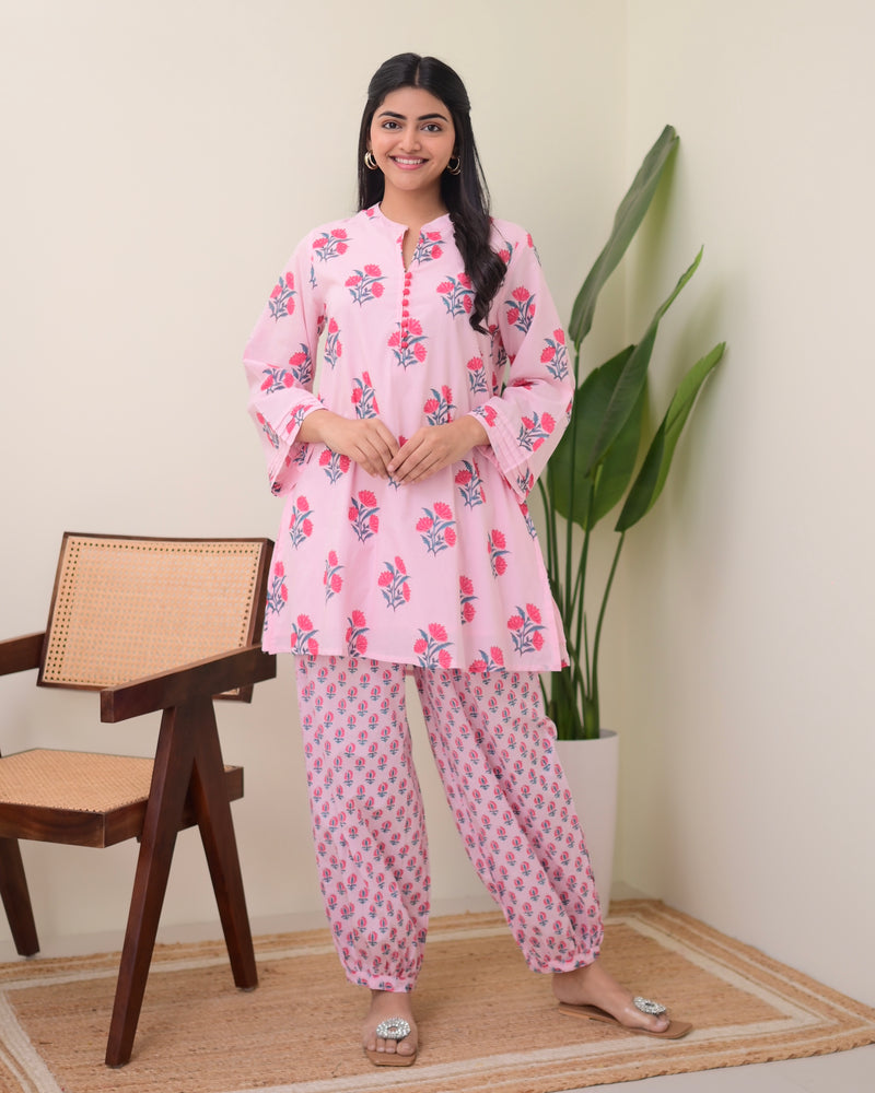 Pink Floral Afghani Co-ord