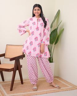 Pink Floral Afghani Co-ord
