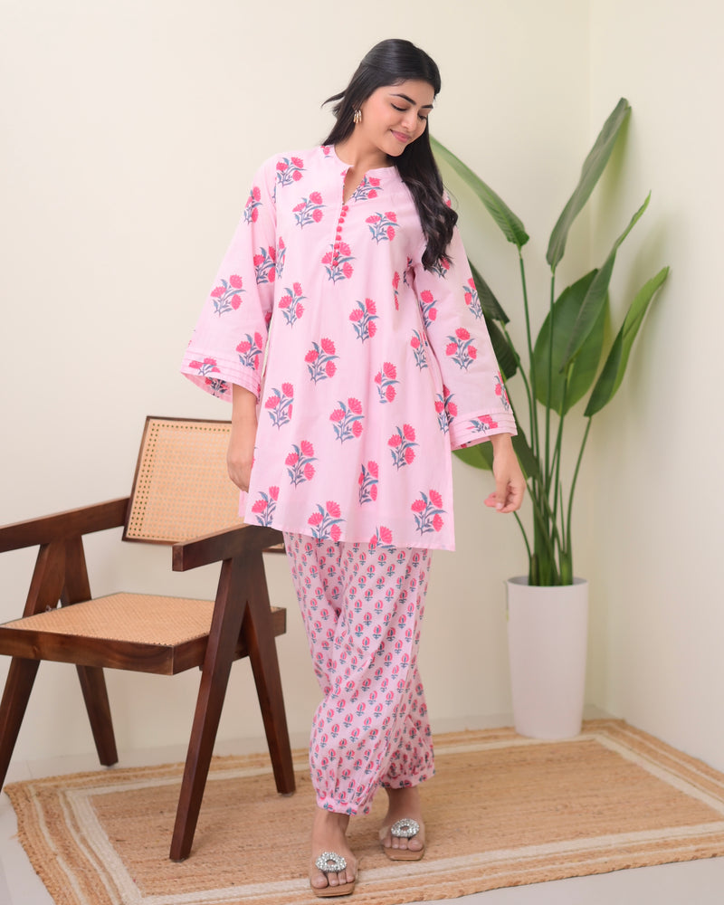 Pink Floral Afghani Co-ord