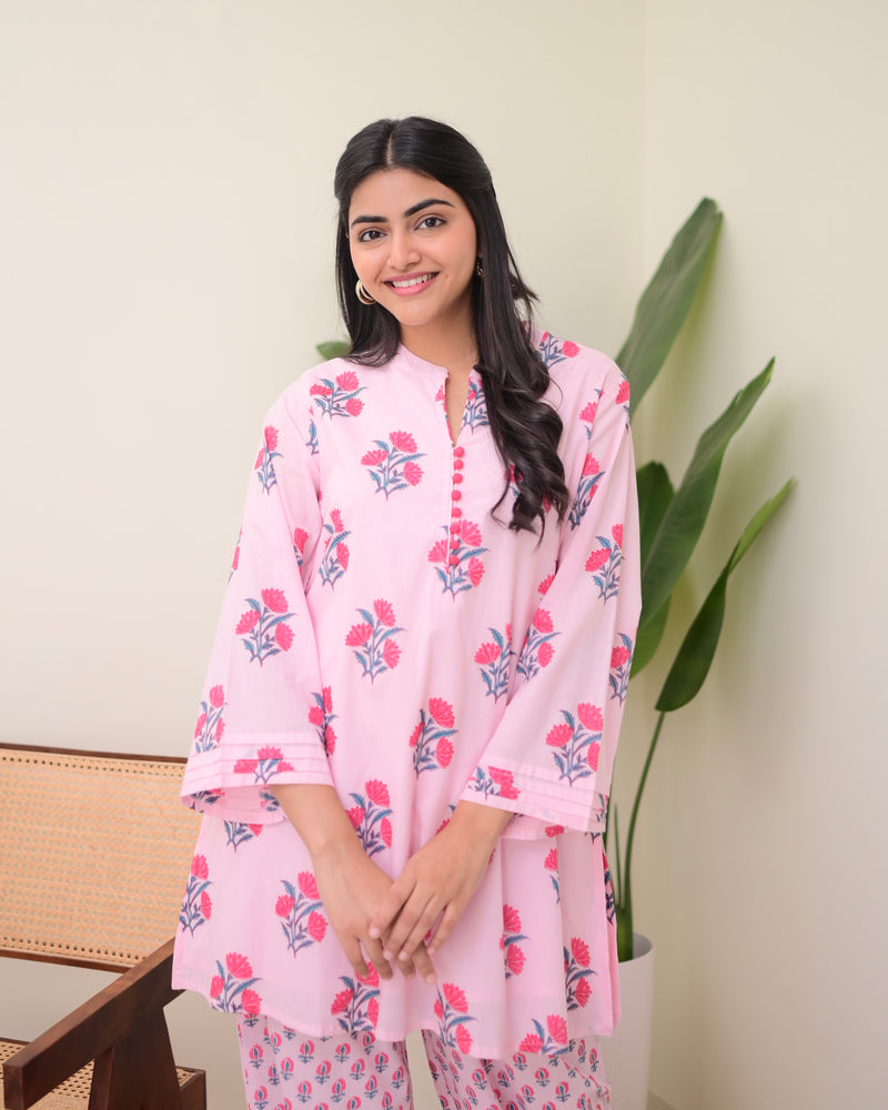 Pink Floral Afghani Co-ord