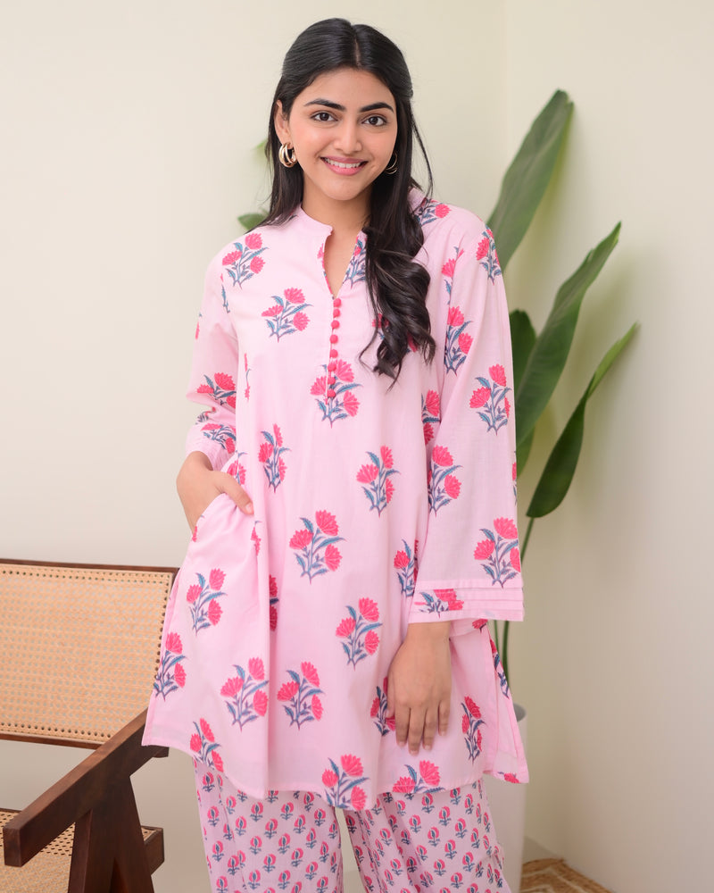 Pink Floral Afghani Co-ord