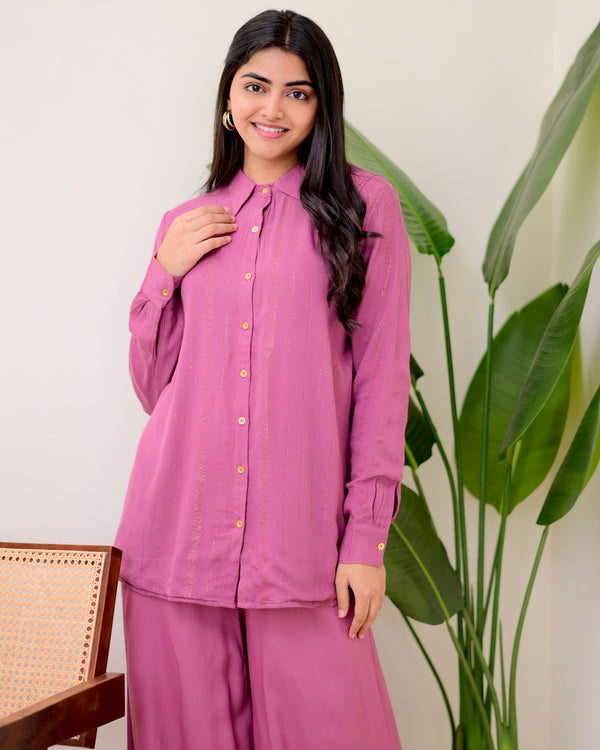 Lavender Collar Statement Co-ord