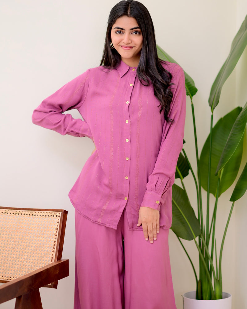 Lavender Collar Statement Co-ord