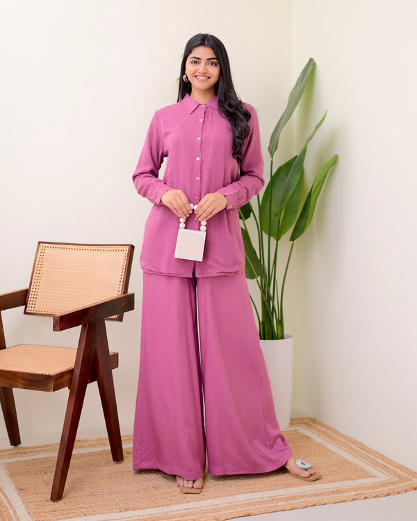 Lavender Collar Statement Co-ord