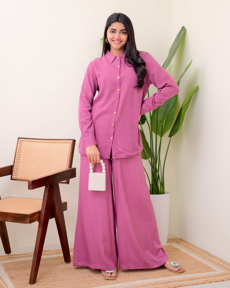 Lavender Collar Statement Co-ord