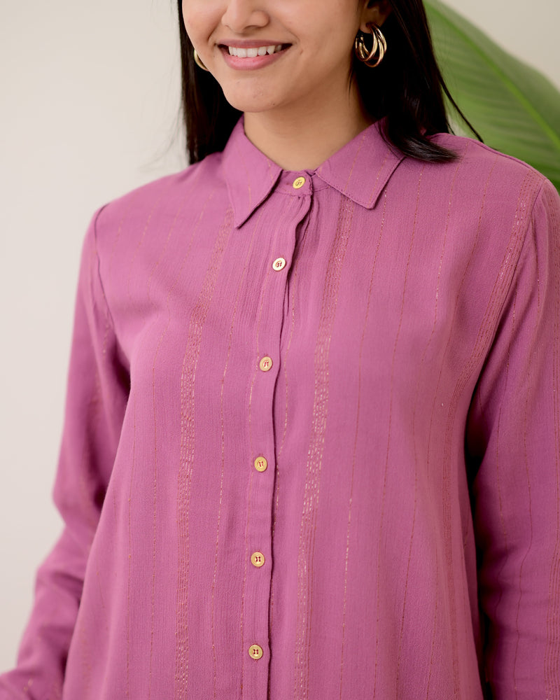 Lavender Collar Statement Co-ord