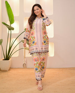 Blush Botanic Charm Crepe Co-ord Set