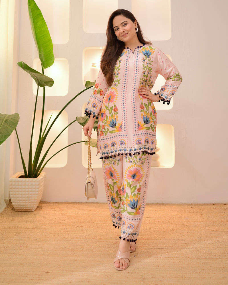 Blush Botanic Charm Crepe Co-ord Set
