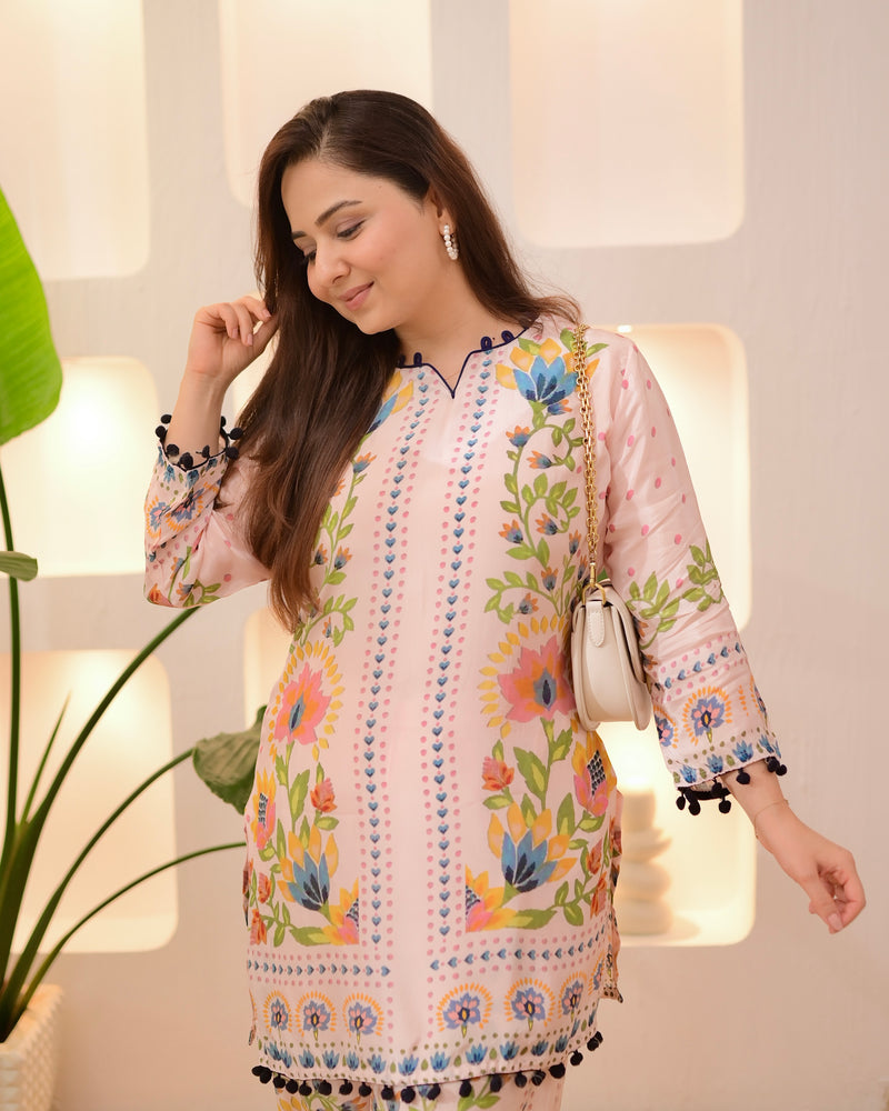 Blush Botanic Charm Crepe Co-ord Set