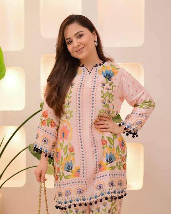 Blush Botanic Charm Crepe Co-ord Set