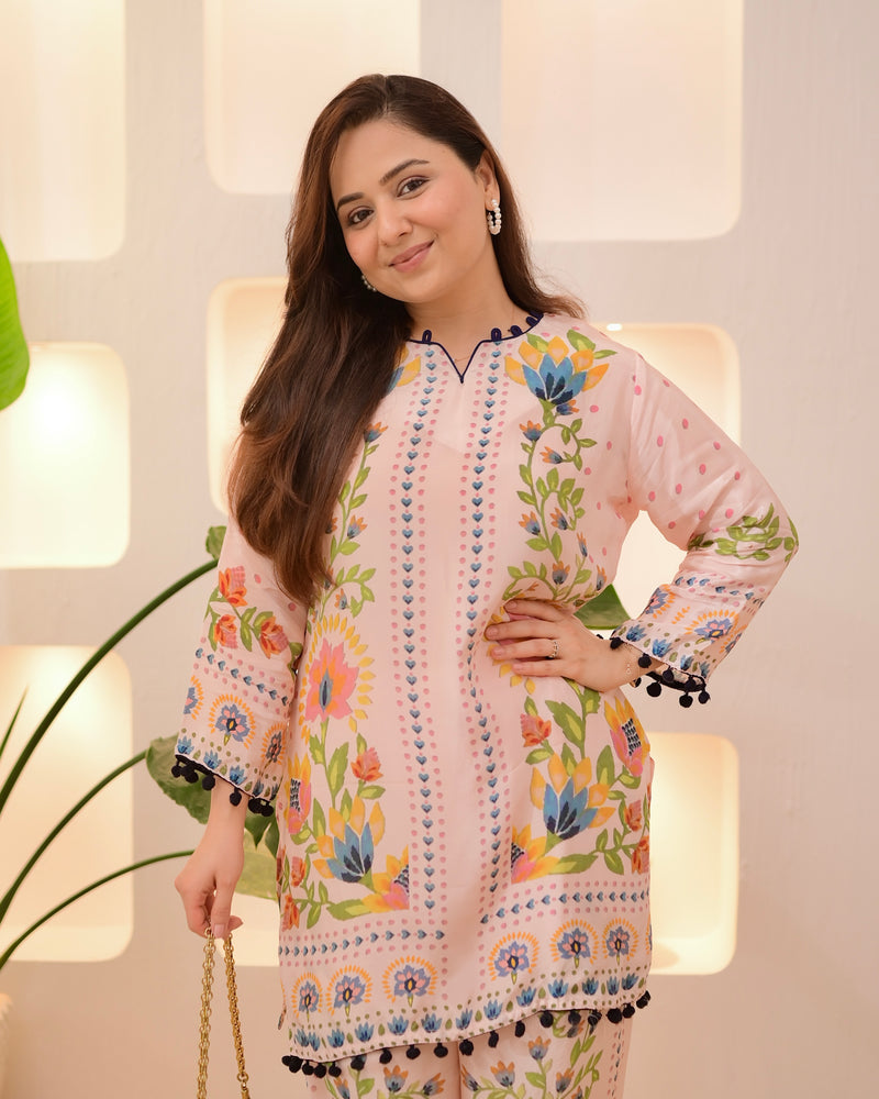 Blush Botanic Charm Crepe Co-ord Set