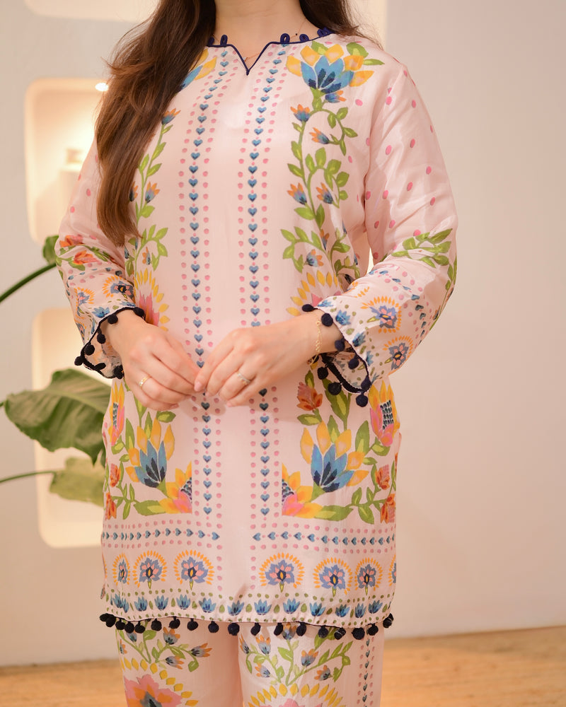 Blush Botanic Charm Crepe Co-ord Set