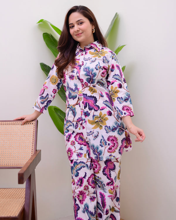 Ivory Garden Resort Cotton Loungewear Set
