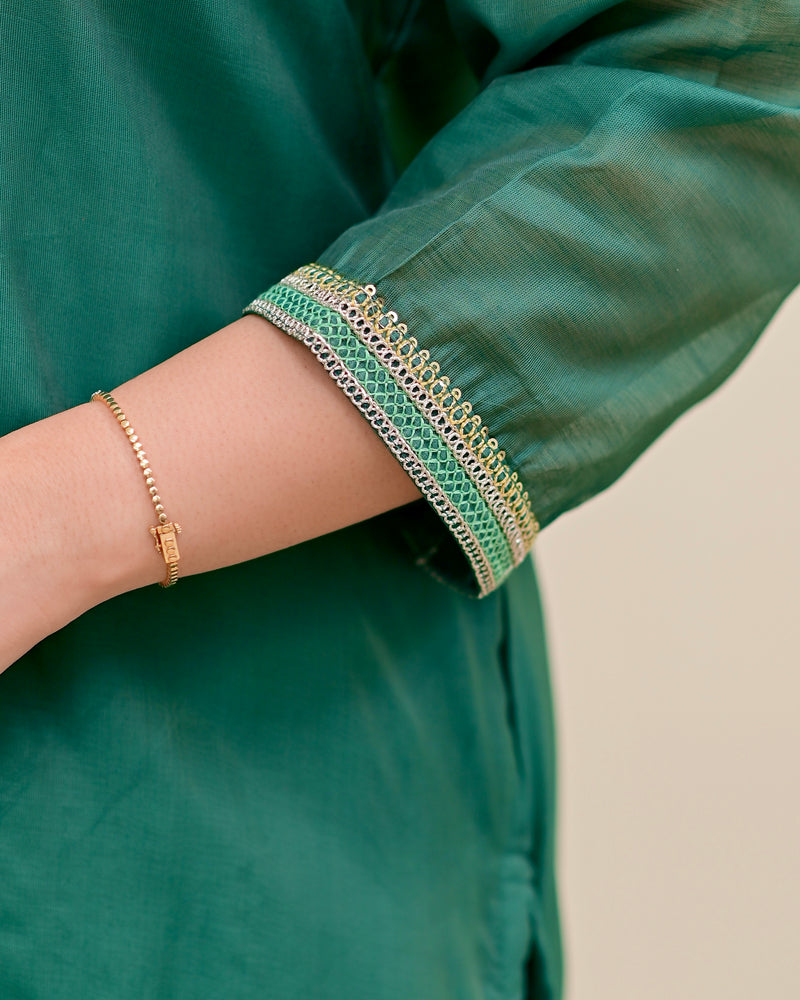 Opal Green Handwork Mul Chanderi Festive Suit