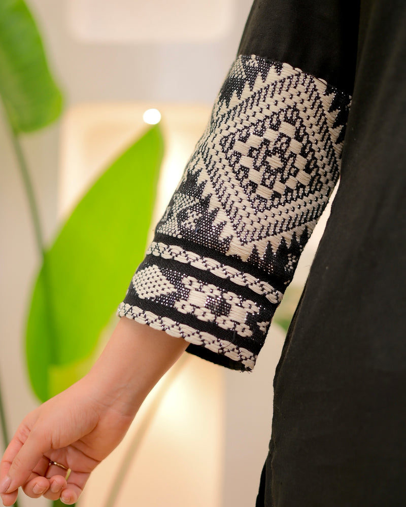 Black Boho Woven Cotton Co-ord