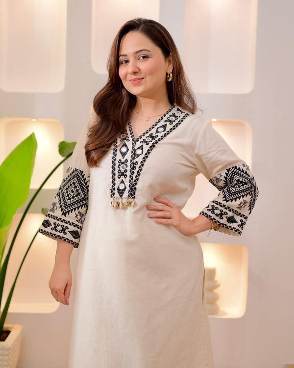 Ivory Boho Woven Cotton Co-ord