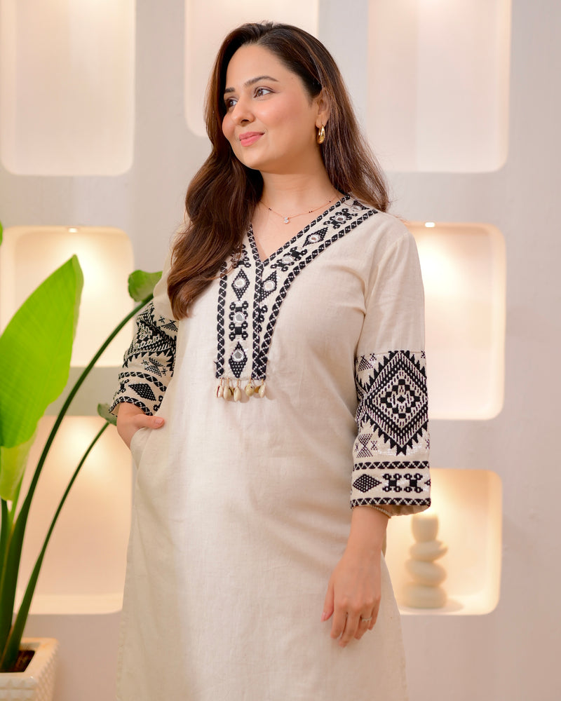 Ivory Boho Woven Cotton Co-ord