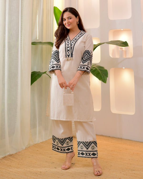Ivory Boho Woven Cotton Co-ord