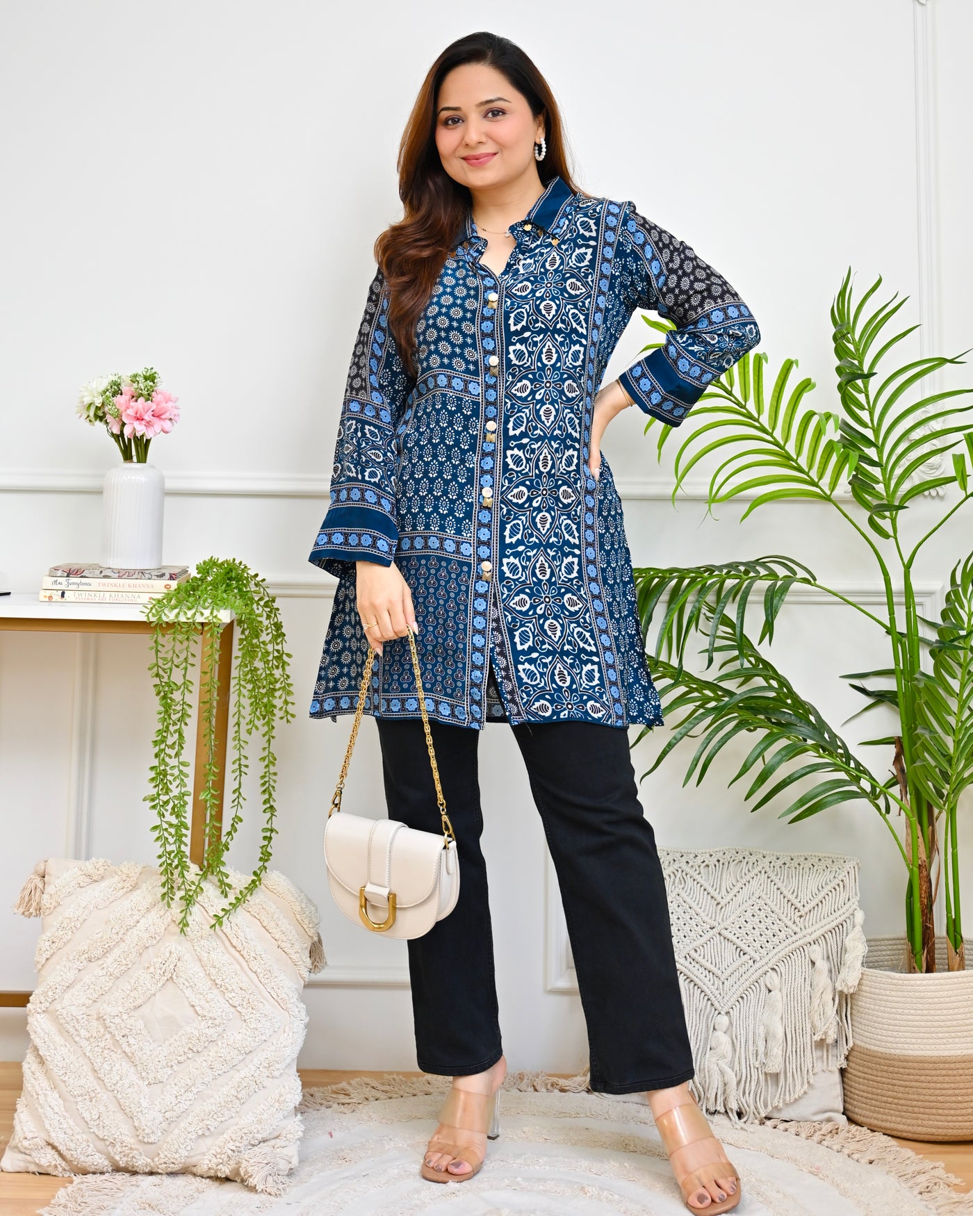 Mehreen Blue Muslin Shirt