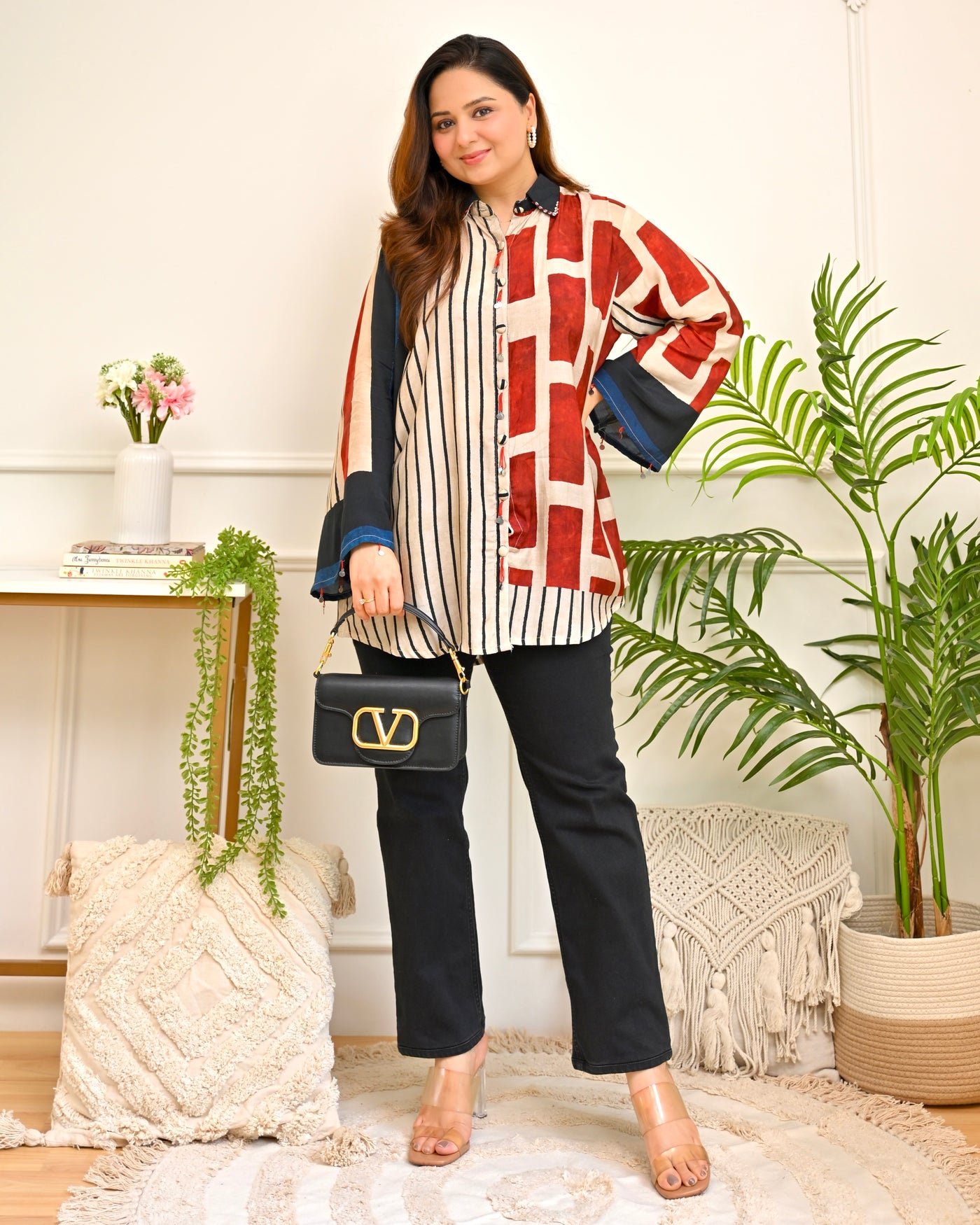 Monochrome Brick Lane Muslin Silk Shirt
