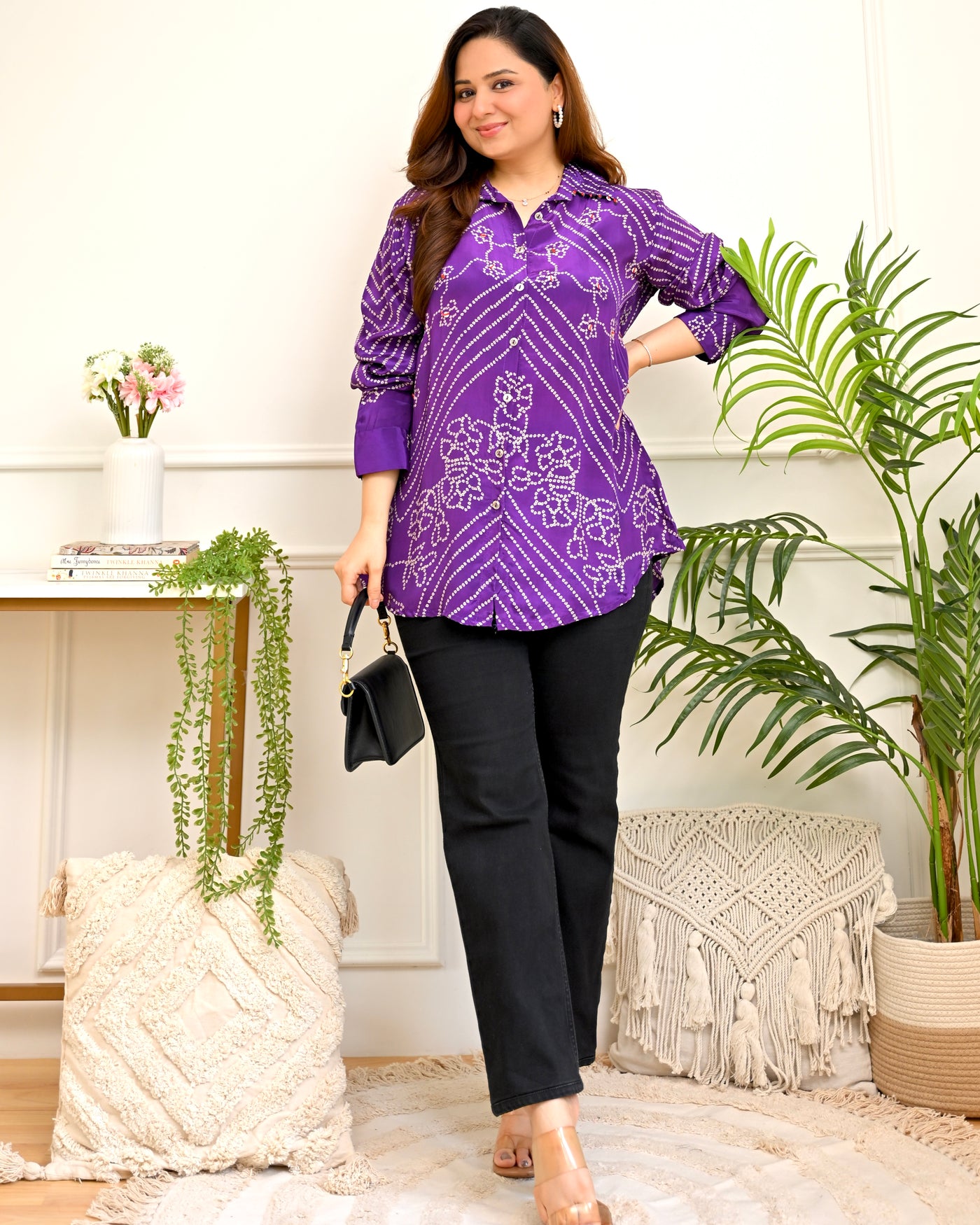 Jamuni Jashn Bandhej Crepe Shirt