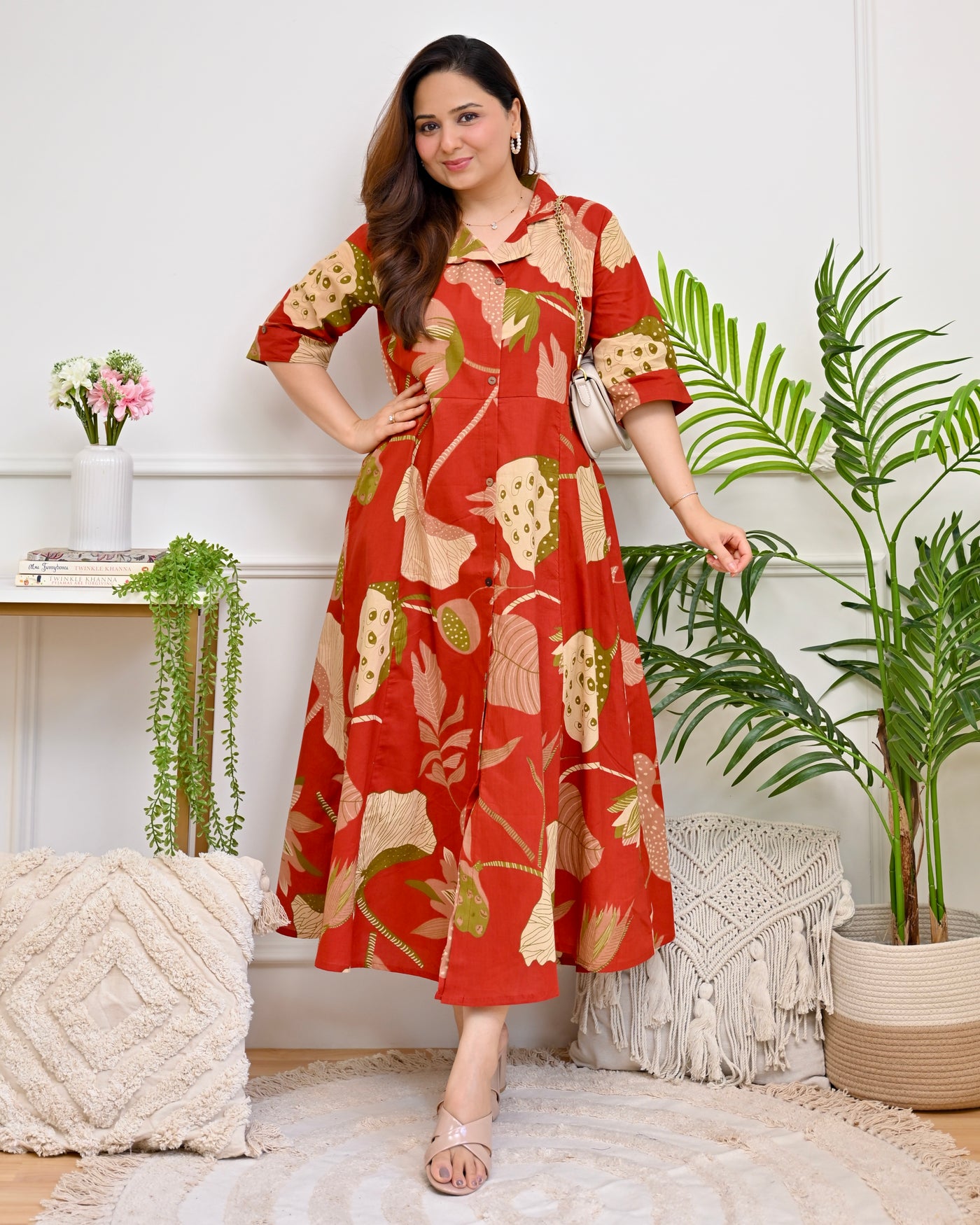 Rustic Botanica Bloom Cotton A Line Dress