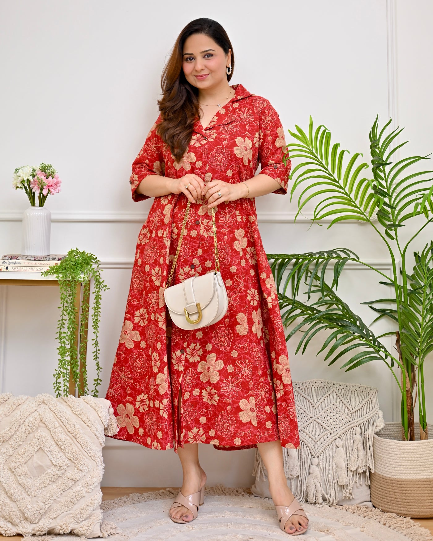 Cherry Blossom Garden Cotton A Line Dress