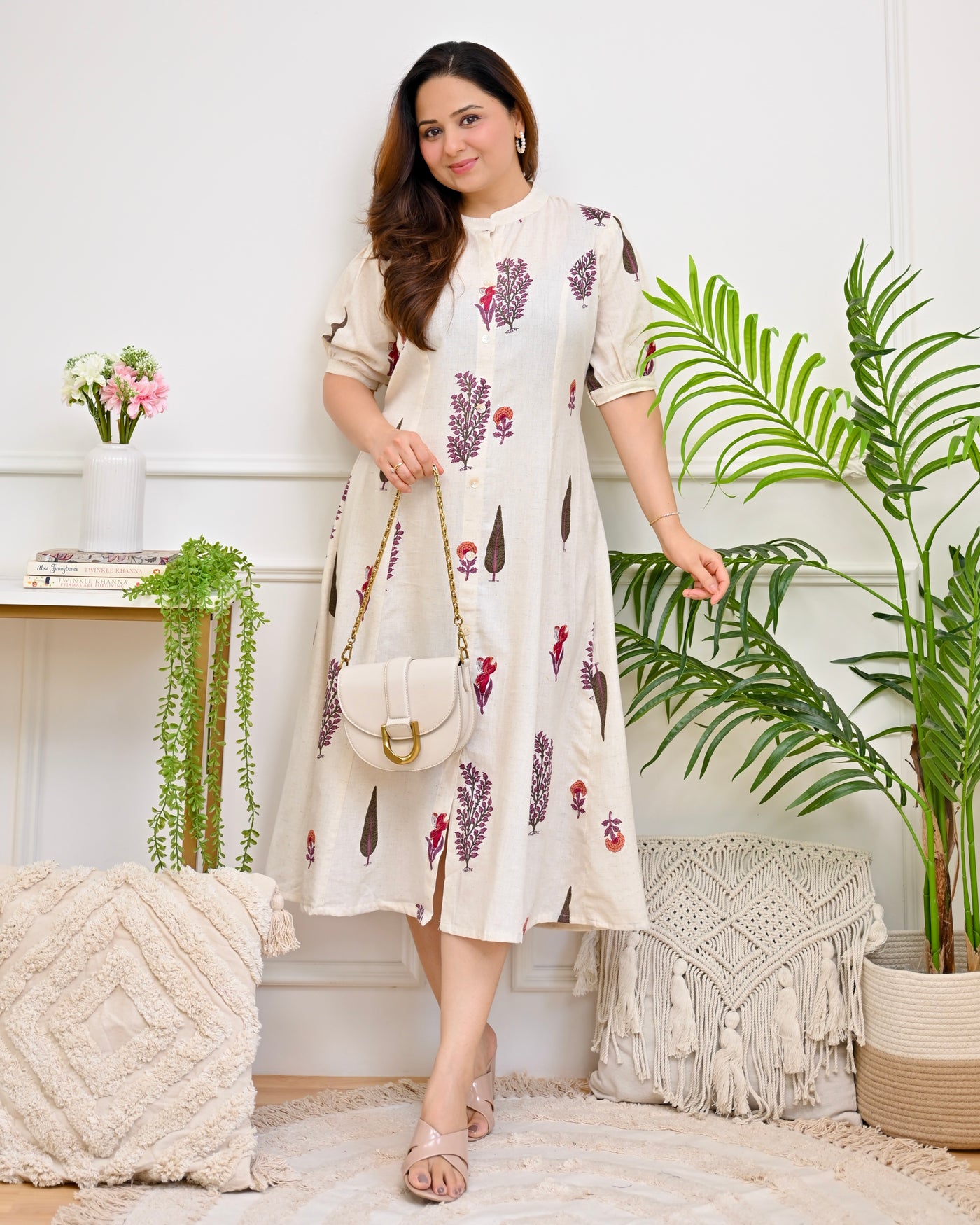 Ivory Heritage Buta Cotton A Line Dress
