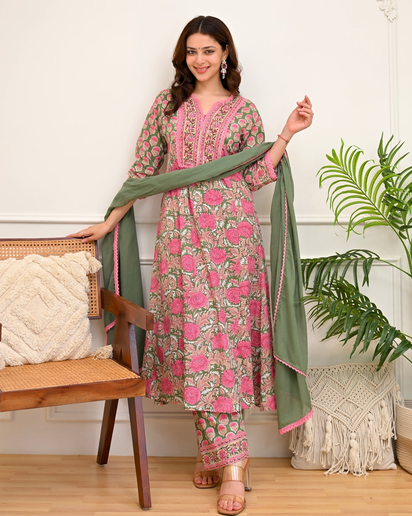 Rosewood Sage Garden A Line Cotton Suit