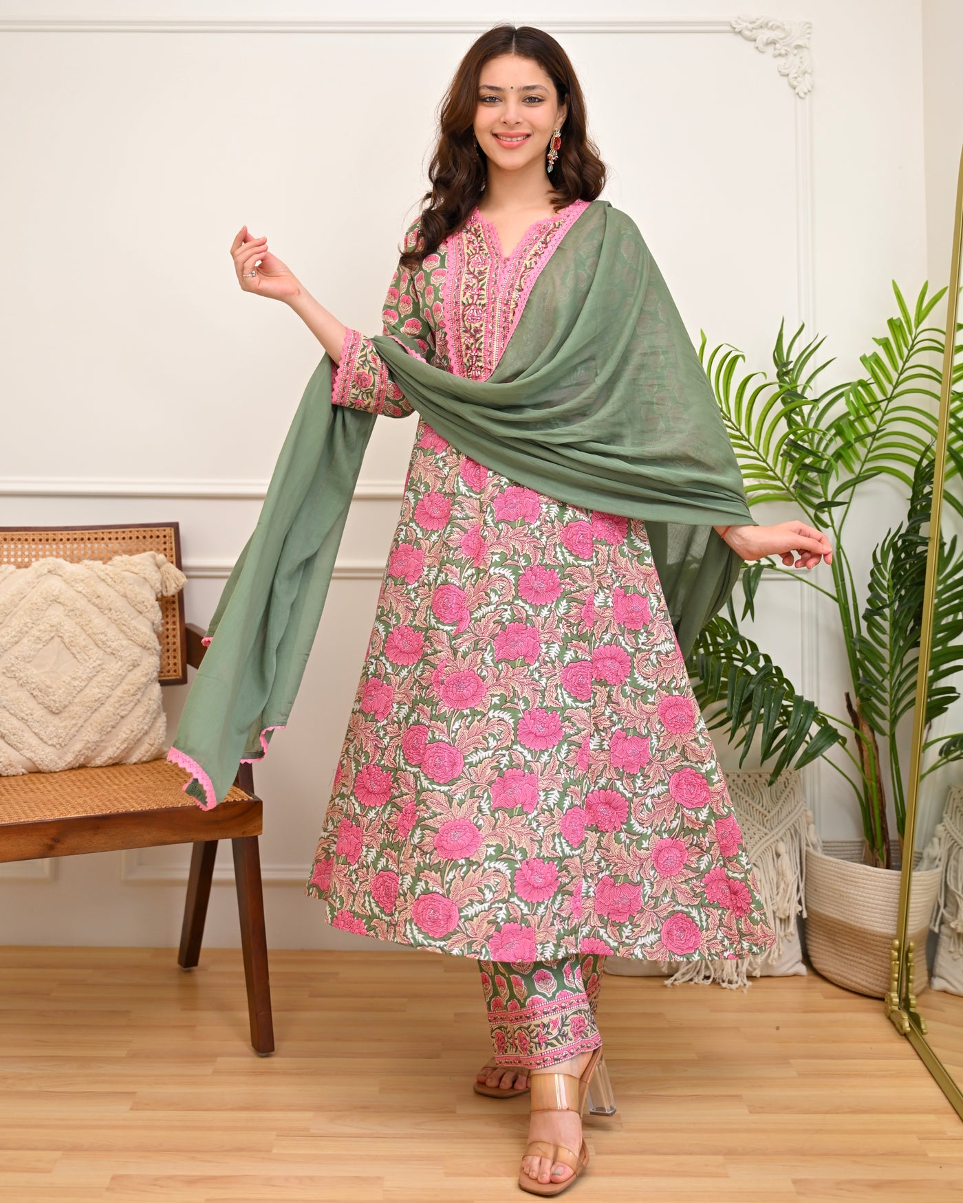 Rosewood Sage Garden A Line Cotton Suit