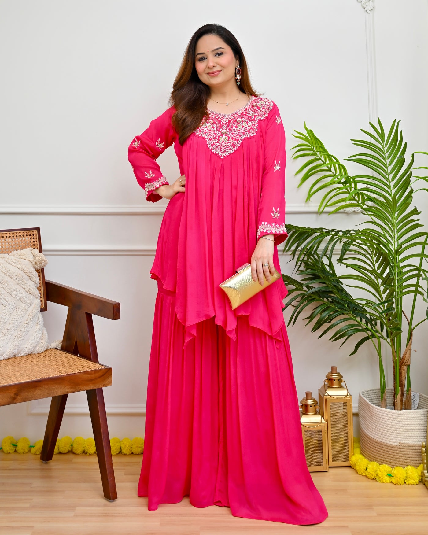 Rani Meher Handwork Chinnon Sharara Set