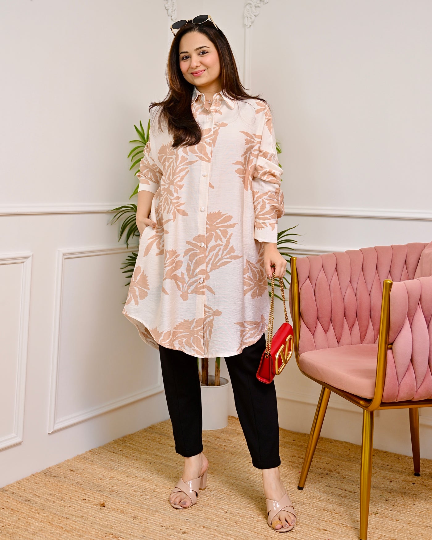 Beige Blush Botanica Cotton Silk Tunic