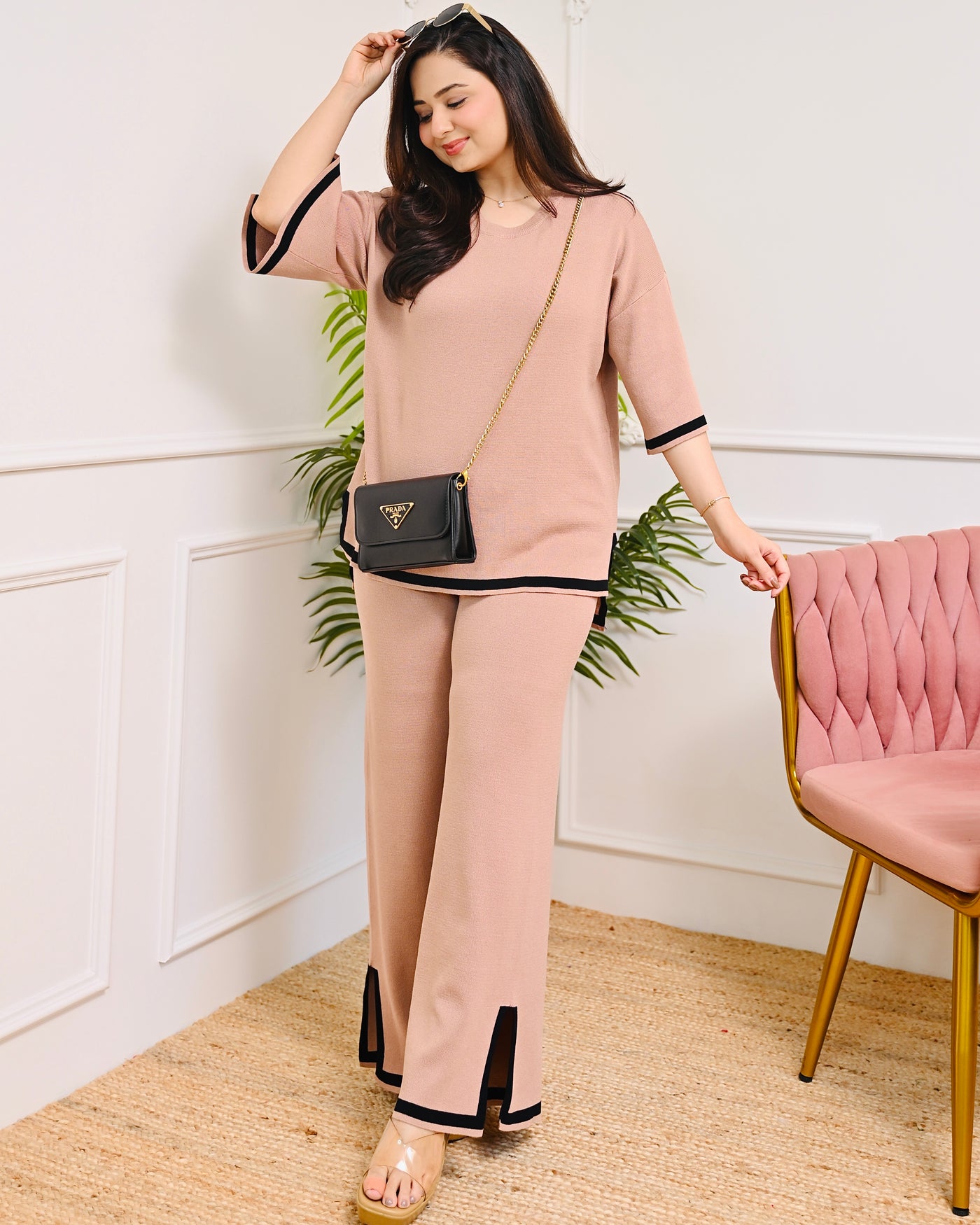 French Nude Knitted Half Sleeve Airport Trackset