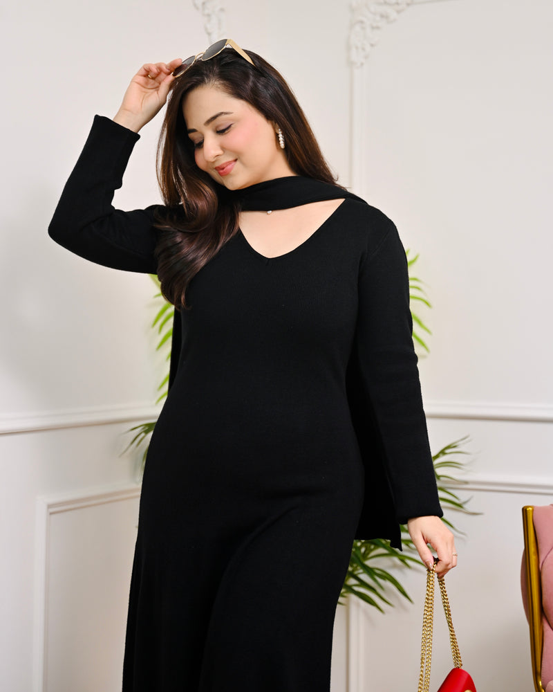 blue dress for baby girl Black Wool Winter Dress main image 0
