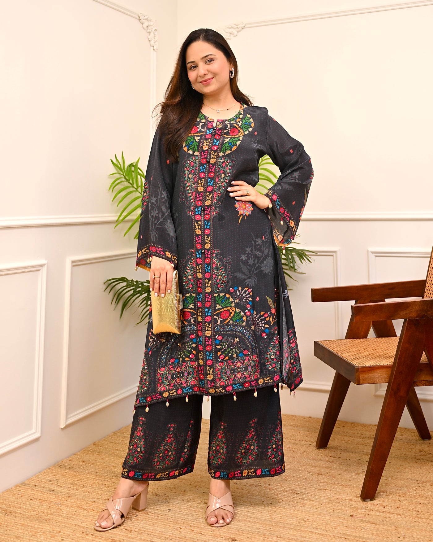 Neel-e-Raat Crepe Digital Printed Festive Co-ord