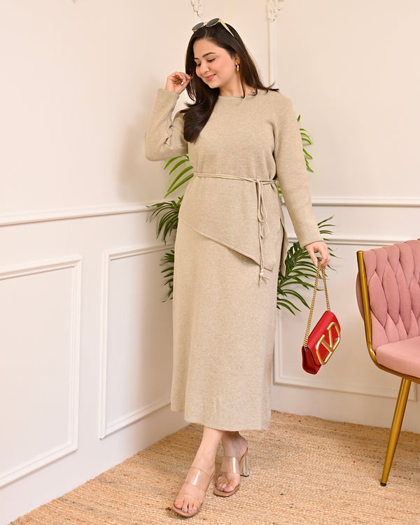 Vanilla Warmth Winter Woollen Skirt Co-ord
