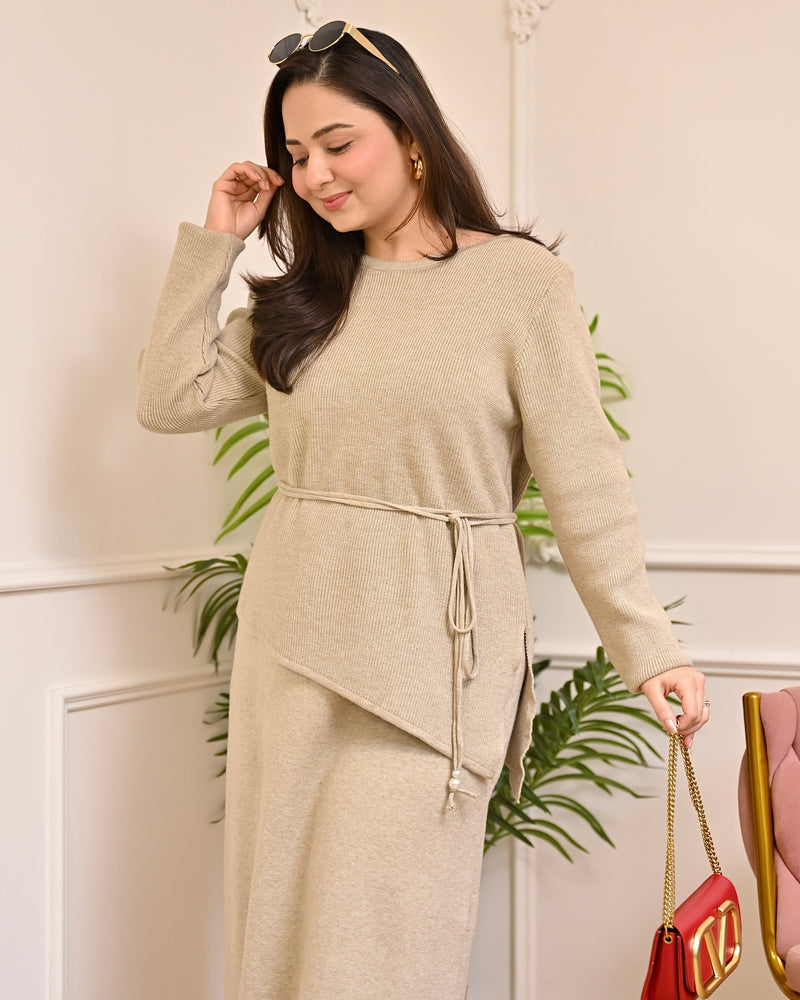 Vanilla Warmth Winter Woollen Skirt Co-ord