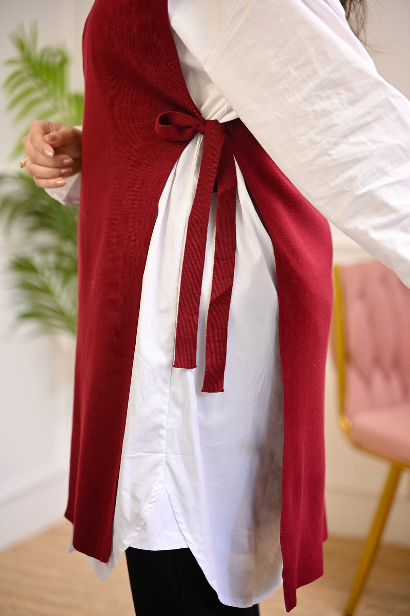 Ruby Side-Knot Layered Sweater Shirt