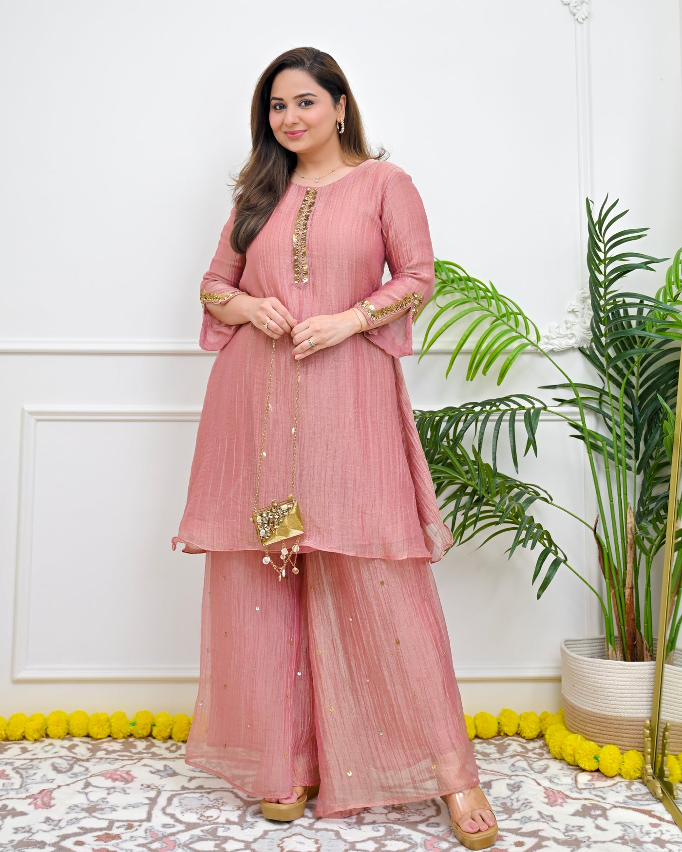 Rosy Meher Crush Tissue Festive Co-ord