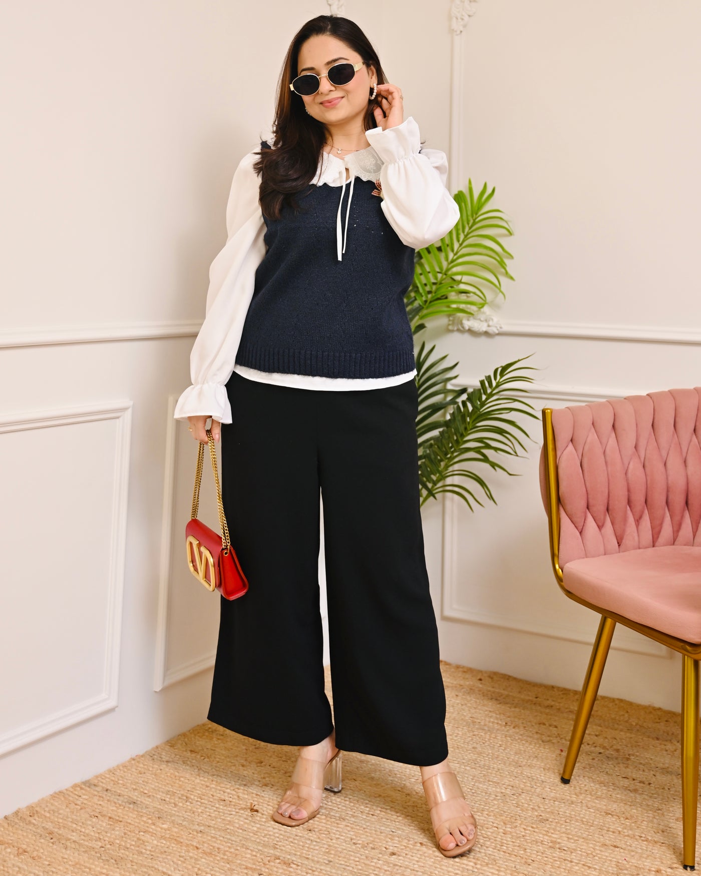 Blueberry Bloom Knitted Sweater Shirt